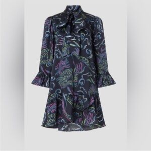 Kate Spade Lunar New Year Dragons Tie-neck Dress